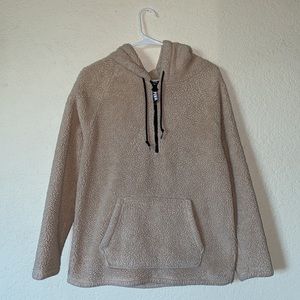 PINK Victoria’s Secret Tan Sherpa Hoodie Jacket